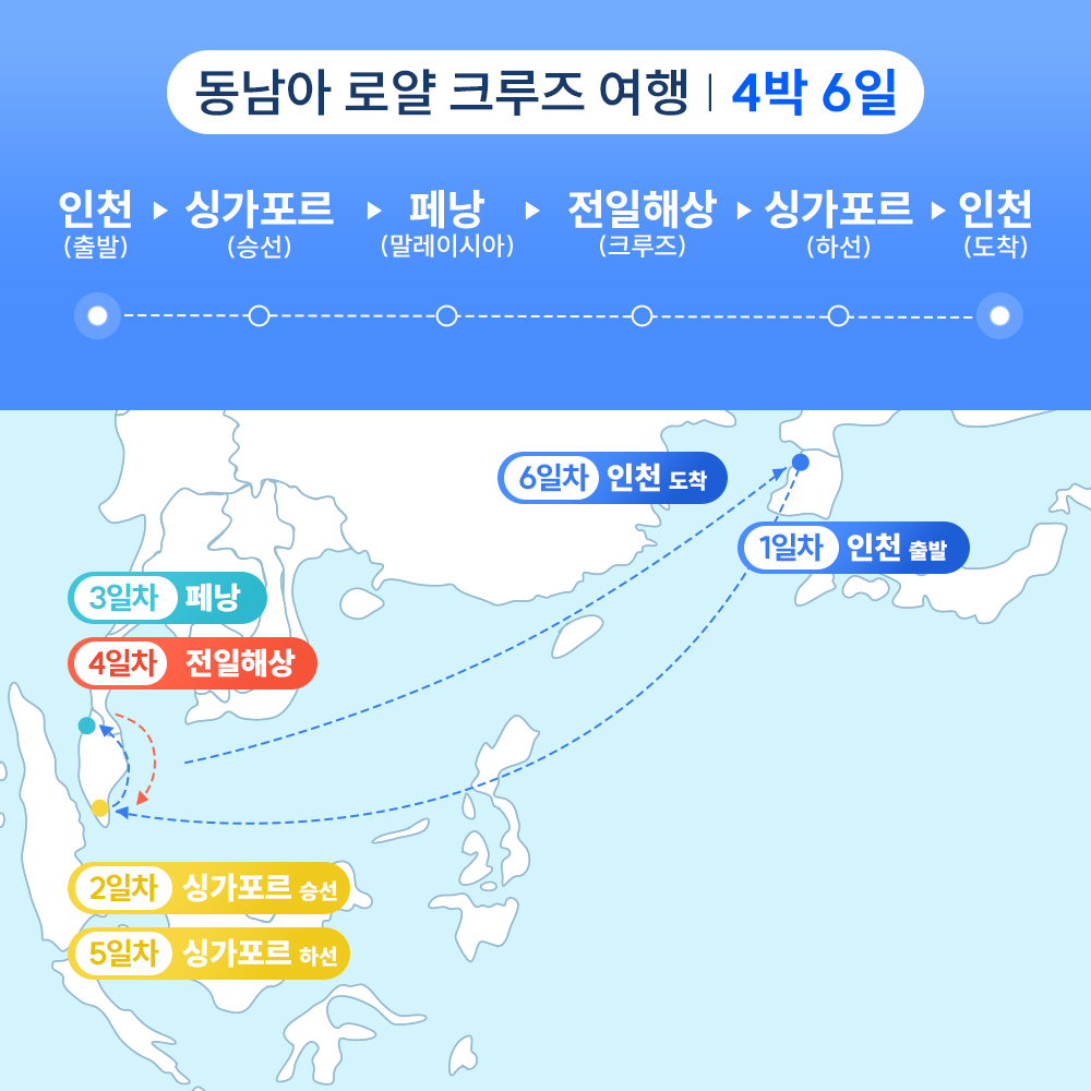 【26년11월15일 출발】5박6일 동남아시아 크루즈